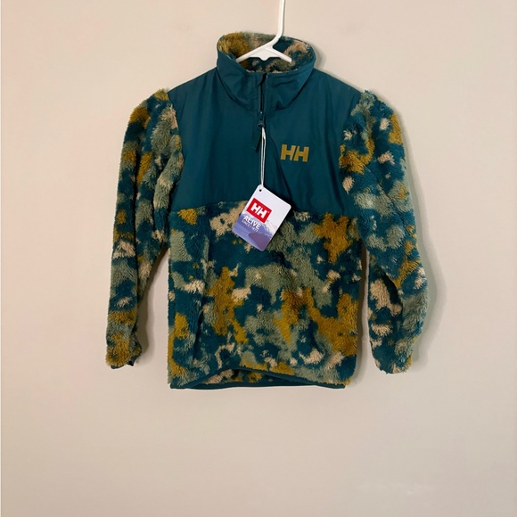 NWT Helly Hansen Kids Fleece pullover dark creek splash camo 116/6 - Picture 1 of 10